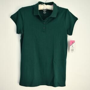 NEW IZOD Forest Green Girls' School Uniform Short Sleeve Polo Shirt Size Xlarge